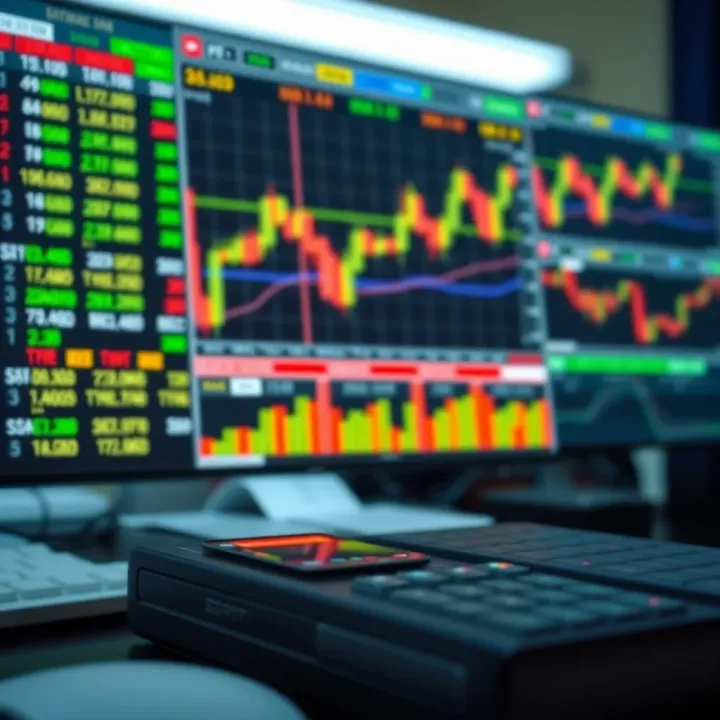 Illustration of forex trading strategies with charts, indicators, and digital resources for learning