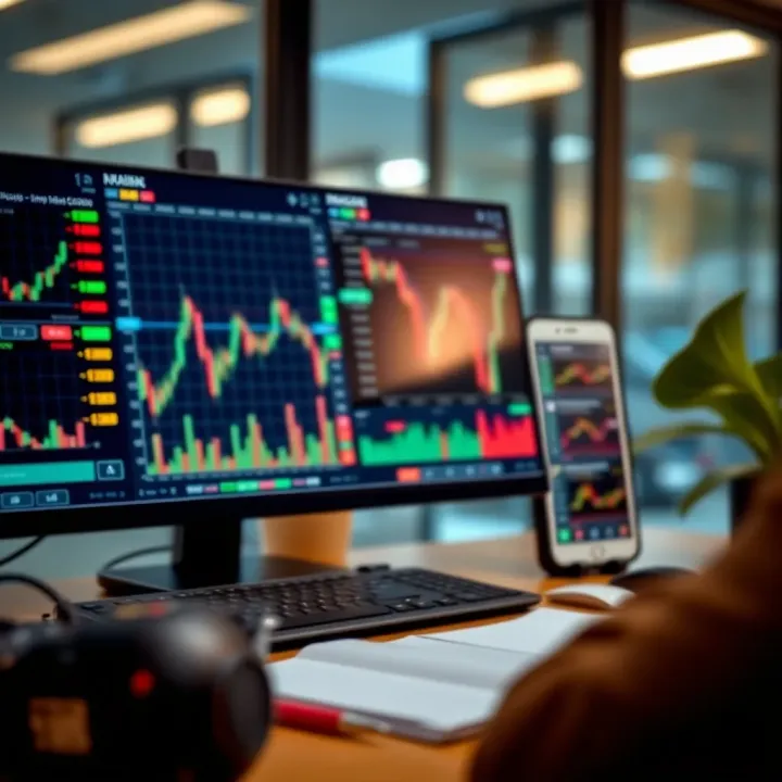 Strategic analysis with charts and investment tools related to binary options