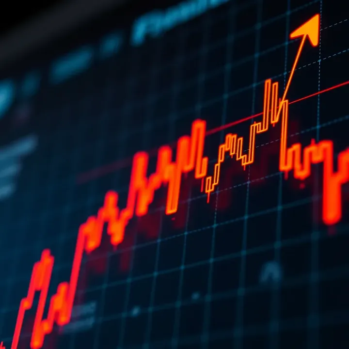 Graph showing trends and fluctuations in binary options market
