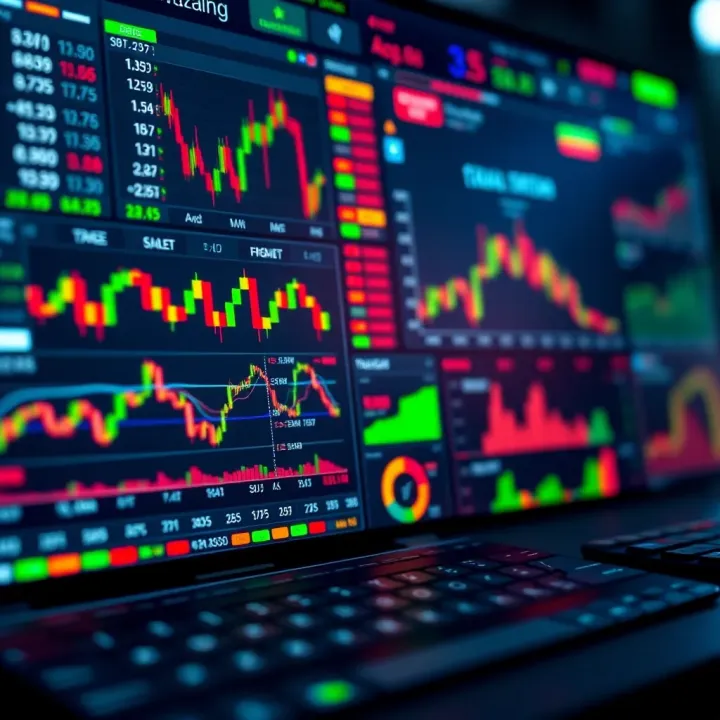Dashboard of a trading platform showing market trends and analytical tools