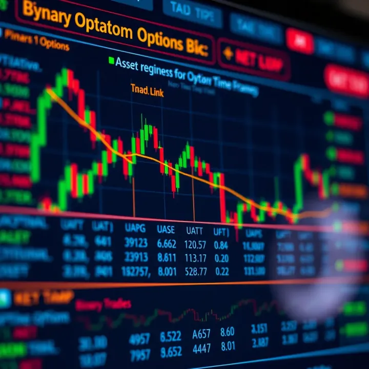 Optimal Asset Choice and Timing in Binary Options Trading Chart displaying asset selection and optimal time frames for binary options trading with key tips