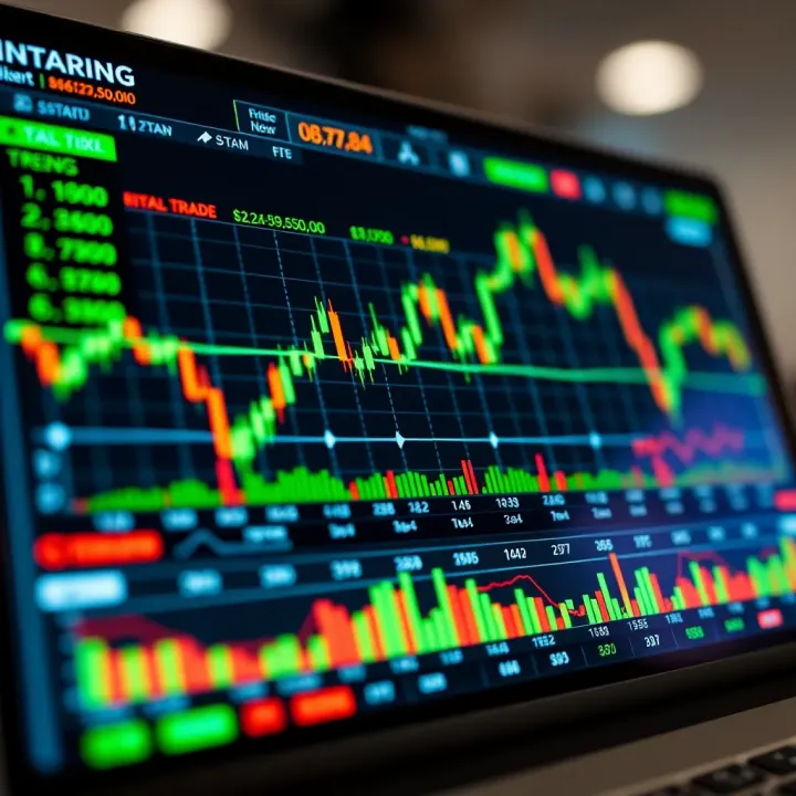 Chart showing binary options trading trends and risk management in Colombia