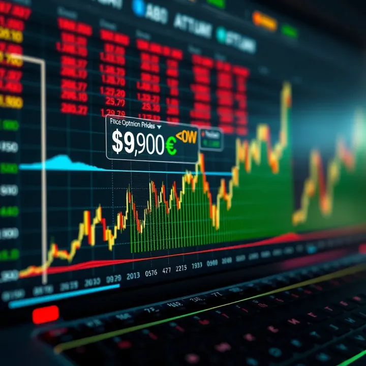 Graph illustrating the rise and fall of binary option prices over time