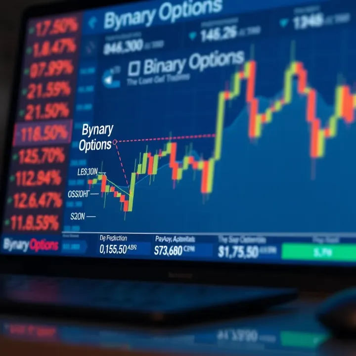 Diagram illustrating the basic mechanism of binary options including prediction, outcome, and payout