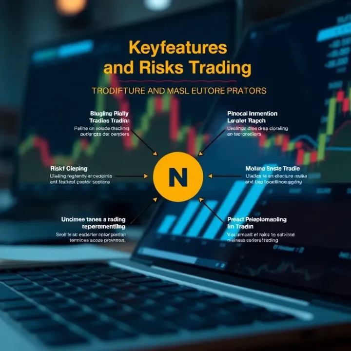 Diagram illustrating key features and risks involved in binary options trading