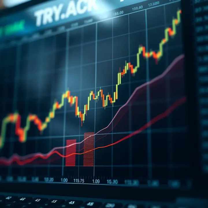 Graph showing binary options trading strategies with upward and downward trends