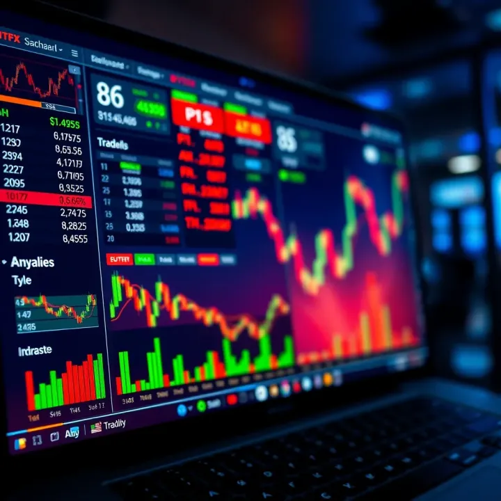 Dashboard displaying various binary options signals and trading tools on a digital platform