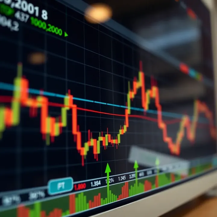 Graph depicting trend lines and support resistance levels for strategic binary options trading