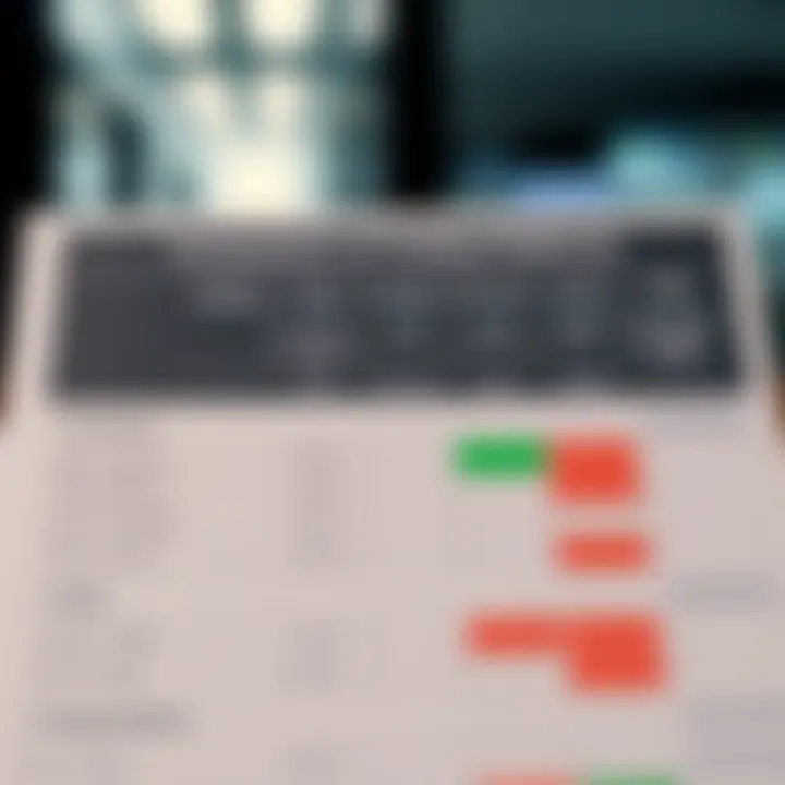 Comparison chart of trading platforms highlighting fees, security, and features