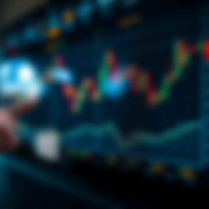 Binary options trading chart showing upward and downward trends on digital platform