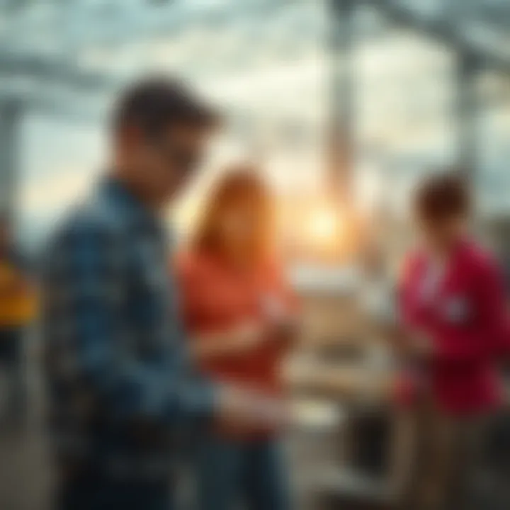 Community members collaborating with technology tools to enhance disaster preparedness and response