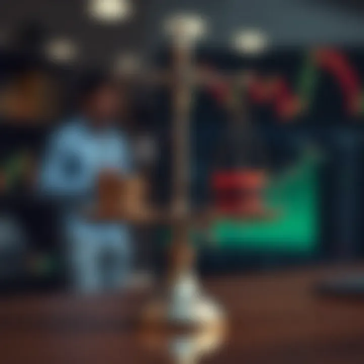 Balance scale illustrating benefits and risks of copy trading in financial markets