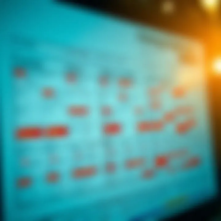Economic calendar showcasing various global financial events and their impact on currency markets