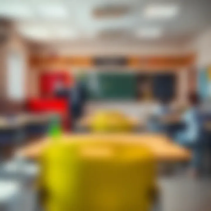 Illustration of emergency response protocols in a safe school environment