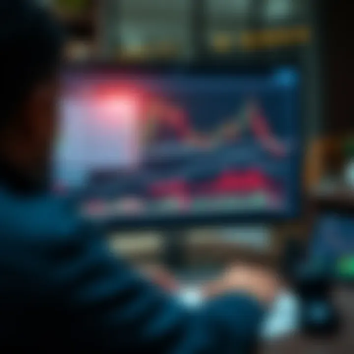 Illustration of financial market charts and trading tools on a computer screen