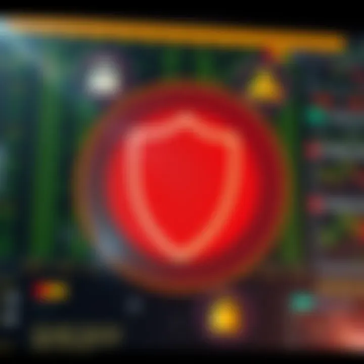 Strategies to Identify and Safeguard Against Binary Options Scams Visual warning symbolizing protection against frauds with secure shield and alert icons