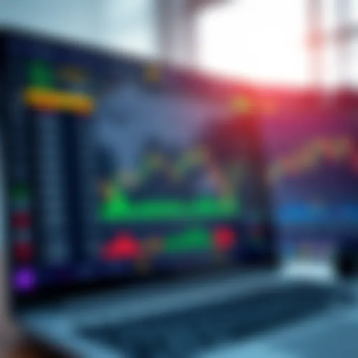 Binary Options Trading Platform Features and Tools Overview Illustration of financial trading platform interface with various binary options trading tools and statistics