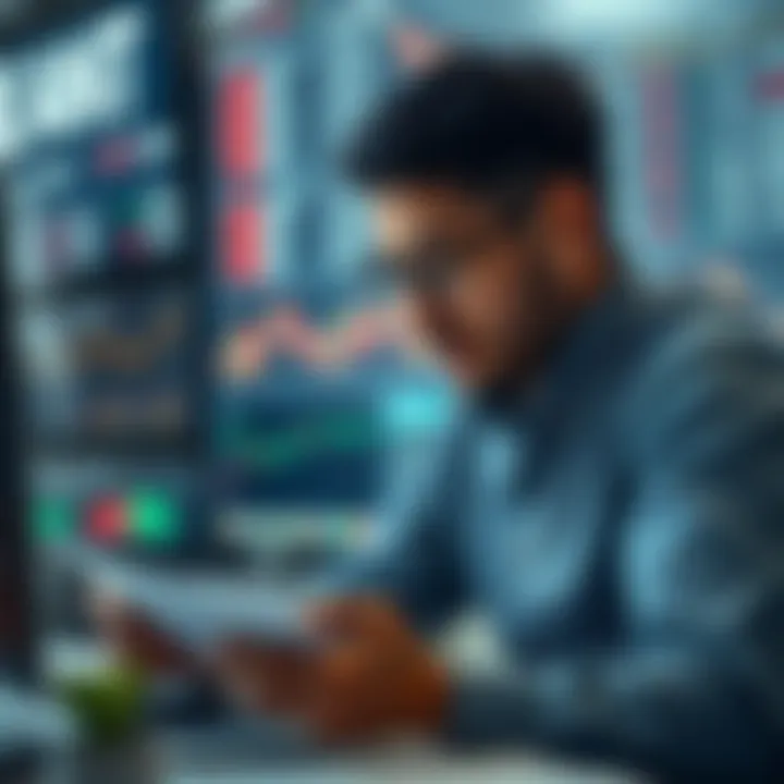 Investor analyzing charts and economic data for informed decision making