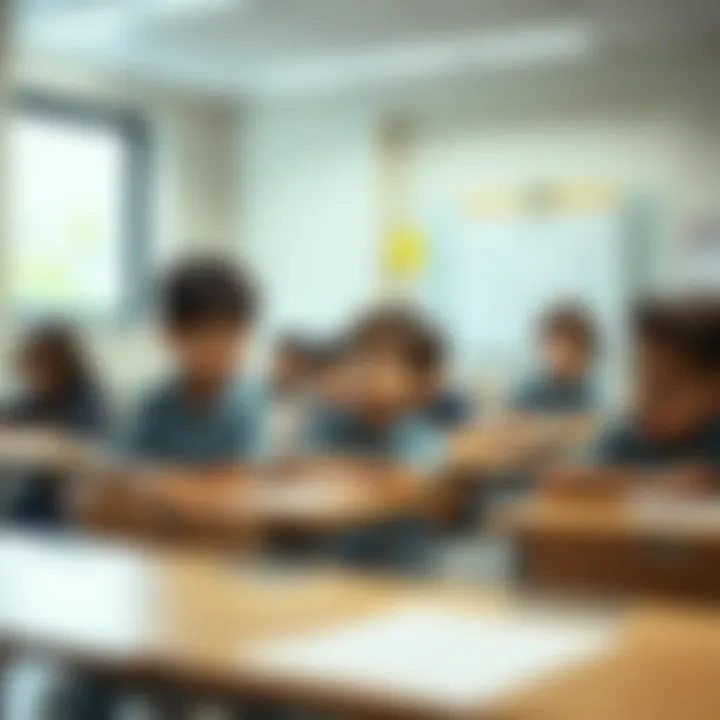Young kids practicing emergency drills inside a classroom setting
