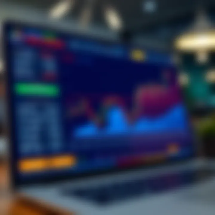 Digital interface displaying risk management tools and legal regulations for trading