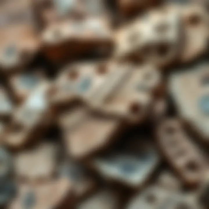 Detailed examination of ancient pottery shards showcasing structural and material analysis
