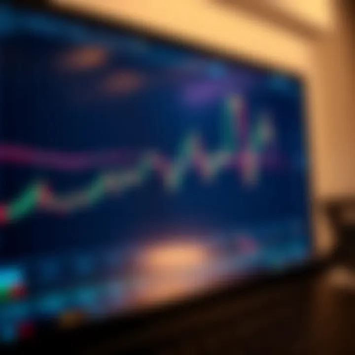 Technical analysis screen showing trend lines, support and resistance levels on financial market graph