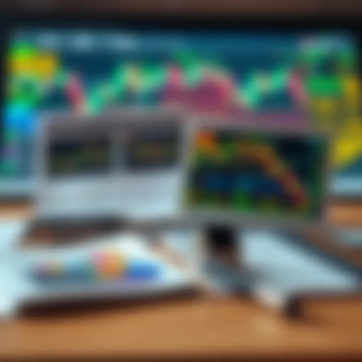 Educational Resources for Effective Trading Illustration of financial charts and trading tools alongside educational materials