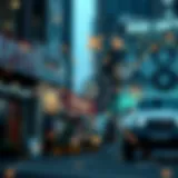 Illustration showing interconnected risk management elements in finance and public health sectors