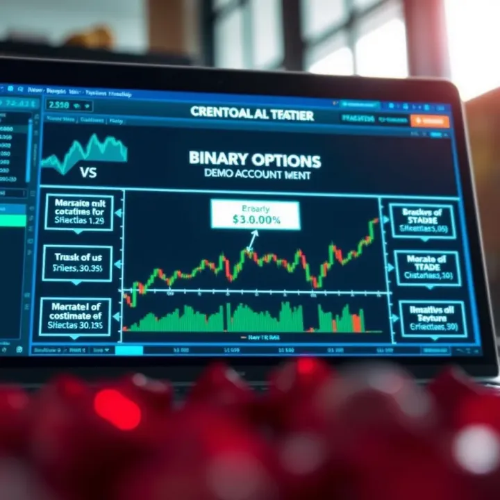 Diagram illustrating the concept and mechanics of binary options trading demo account