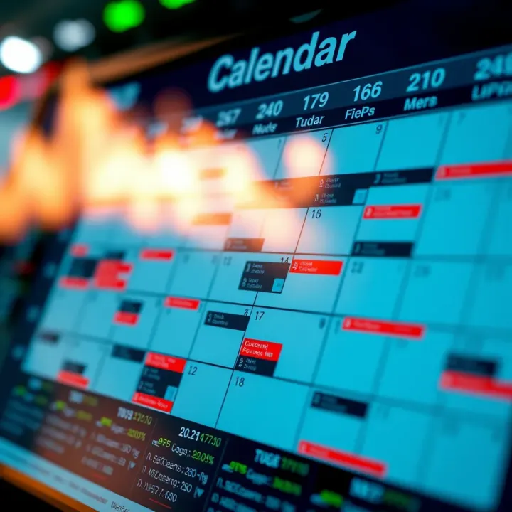 Detailed economic calendar highlighting key Forex market events and their impact