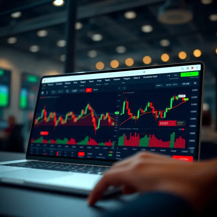 User-friendly trading platform interface displaying candlestick charts and market indicators