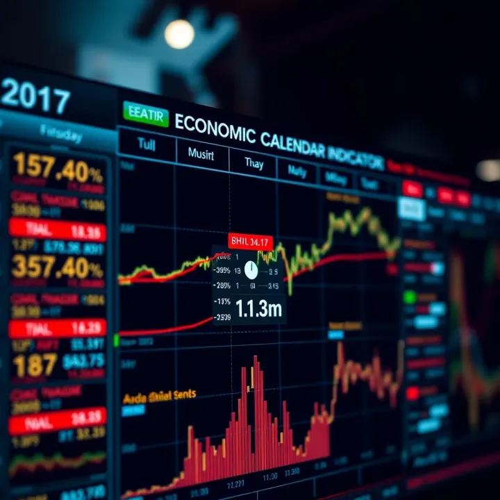 Economic calendar displaying upcoming financial events and indicators relevant for investment decisions