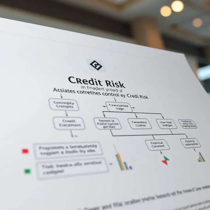 Flowchart depicting the evaluation and control of credit risk in financial institutions