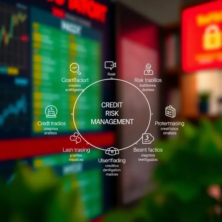 Diagram illustrating key concepts in credit risk management including risk identification, assessment, and mitigation strategies