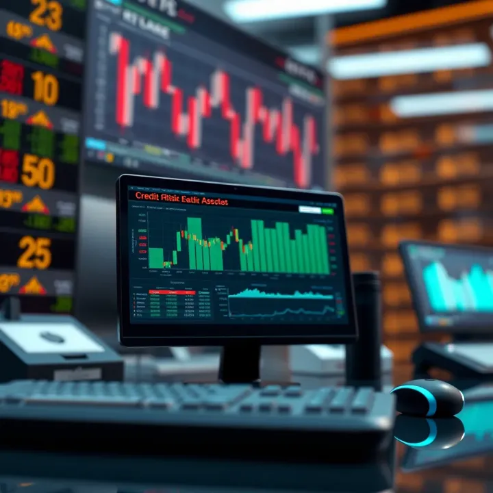 Visual representation of tools and technologies used in credit risk evaluation and regulatory compliance in financial institutions