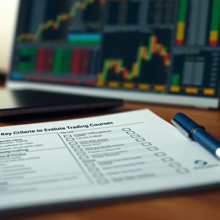 Checklist highlighting essential criteria to evaluate and select an effective trading course