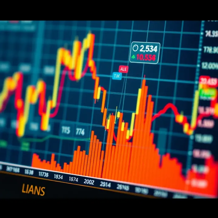 Graph depicting currency fluctuations influenced by economic releases and news