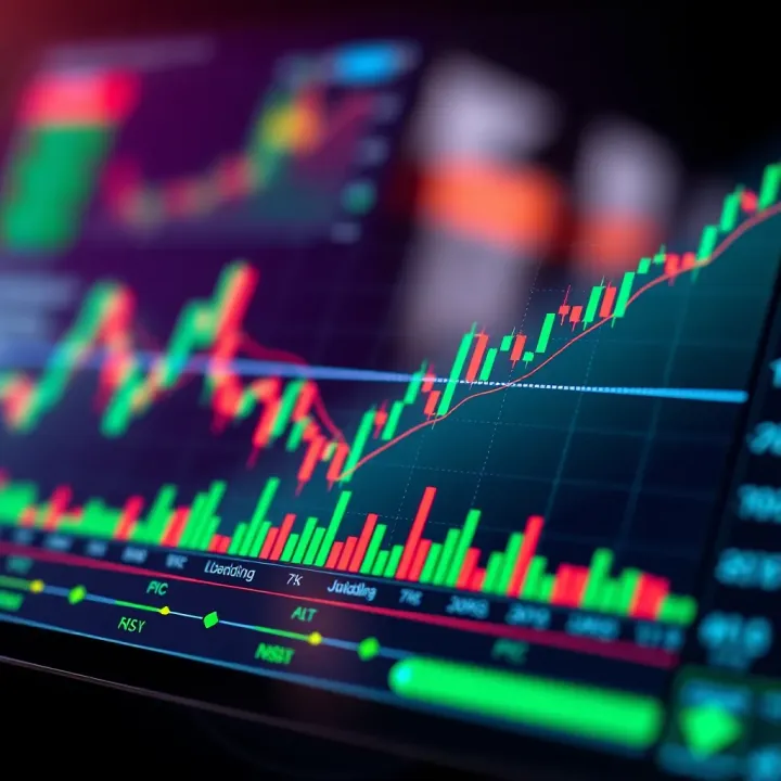 Graph showing risk management tools and indicators used in financial market swing trading