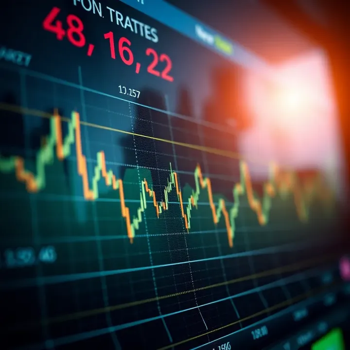 Graph showing currency exchange rate fluctuations over time
