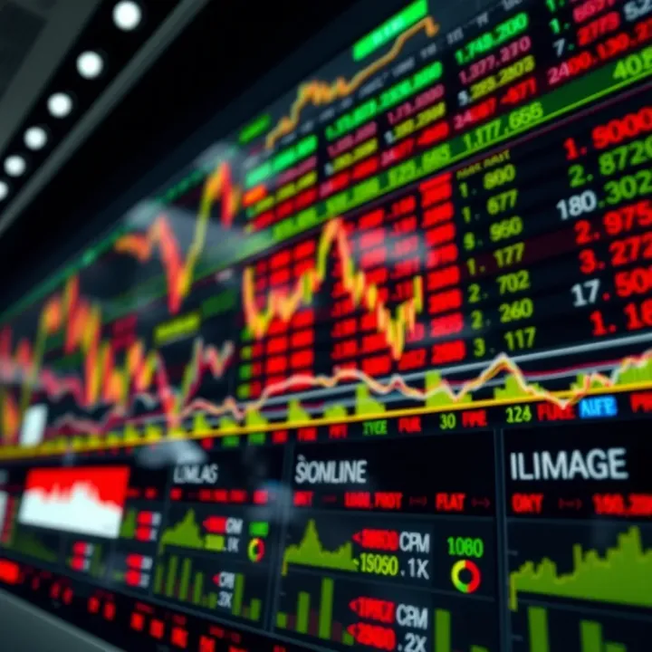 Global currency exchange rates displayed on financial market charts