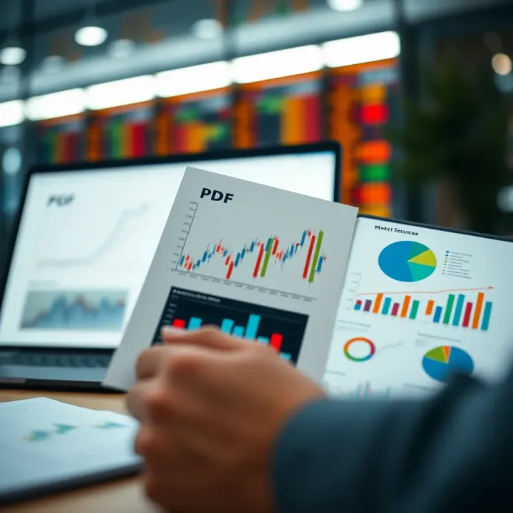 Collection of free PDF resources displaying graphs and analytical tools for market study