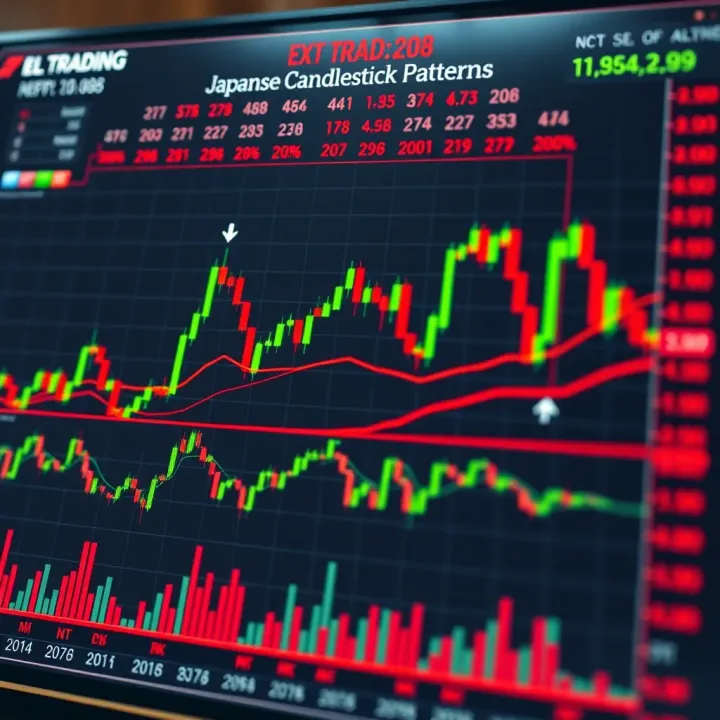 Detailed chart showing various Japanese candlestick patterns used in trading analysis