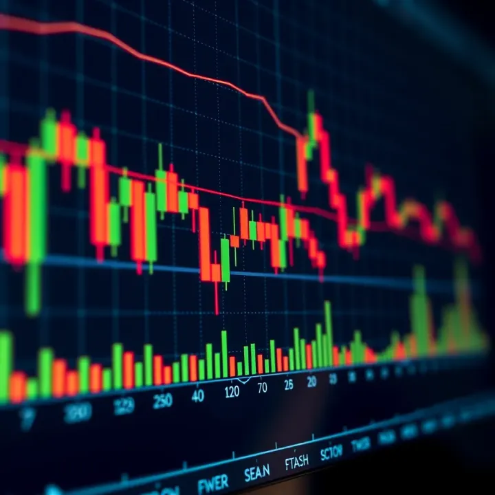 Japanese candlestick chart showing bullish and bearish patterns used in financial trading analysis