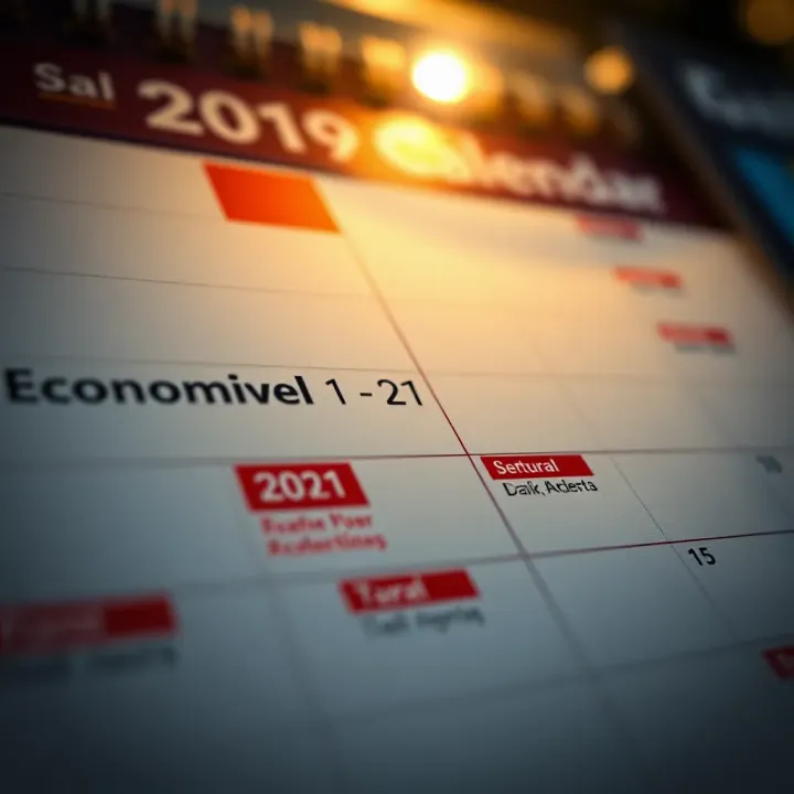 Calendar with marked dates representing important economic events impacting financial markets