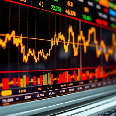 Currency Exchange Trends in Forex Trading Chart displaying currency exchange rates with upward and downward trends