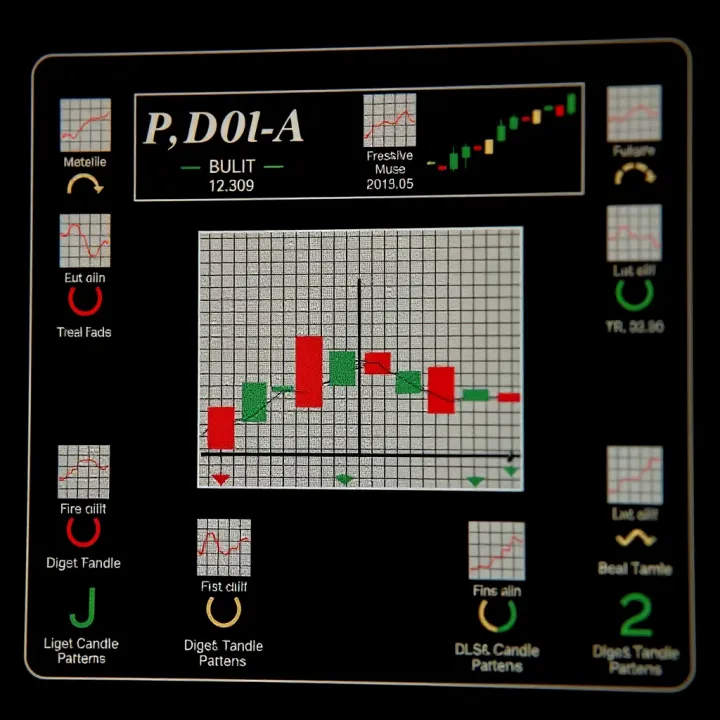 Illustration showing various Japanese candlestick patterns used in financial market analysis including bullish and bearish formations