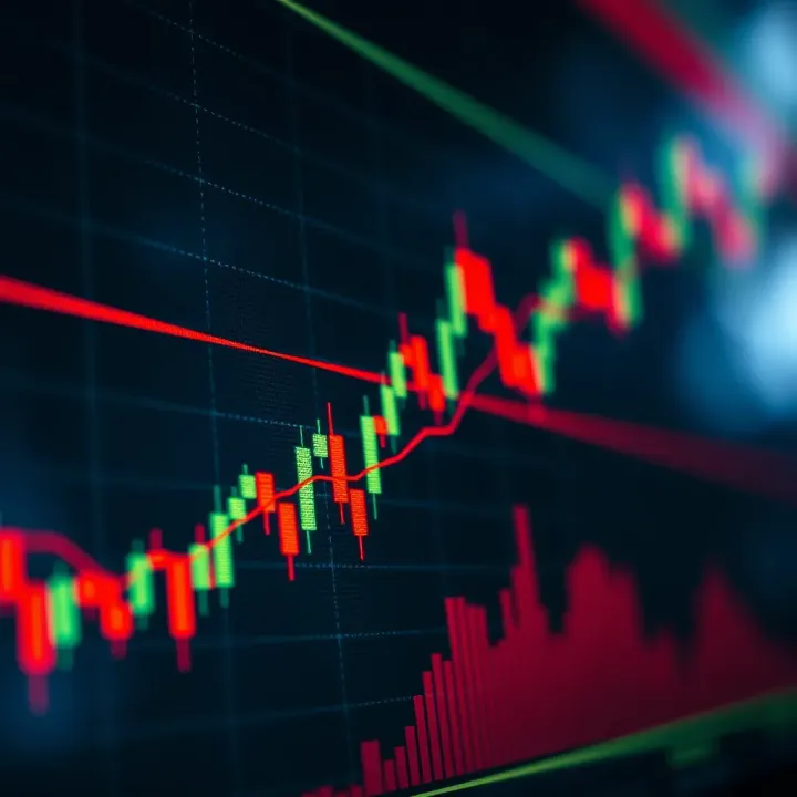 Bearish harami candlestick pattern showing possible downward trend on a financial chart