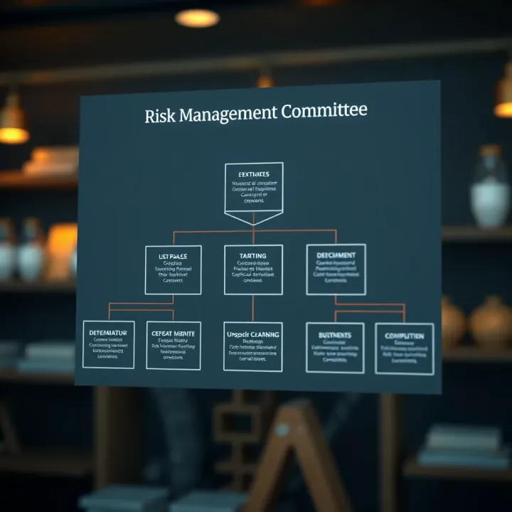 Diagram illustrating the structure and roles within a risk management committee