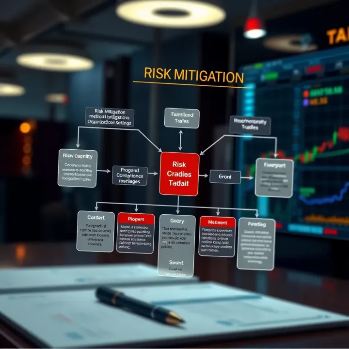 Flowchart illustrating risk mitigation methods and strategies in organizational settings