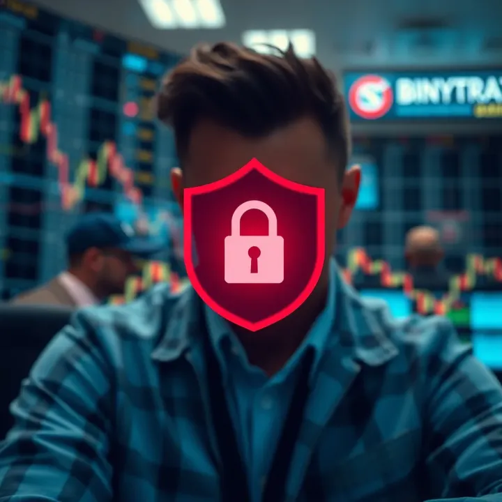 Illustration of secure trading environment with risk management icons